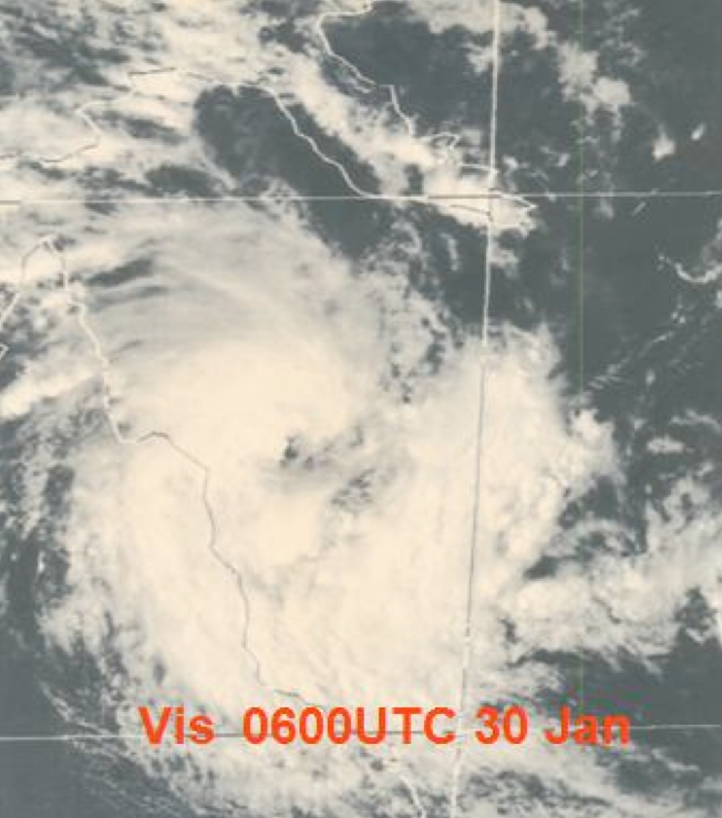 Cyclone Winifred, 1986: Satellite image